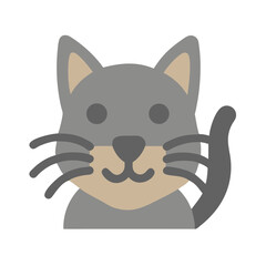 Gray cat avatar vector illustration on black background