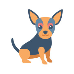 Stylized Chihuahua Illustration: Cute Cartoon Dog on Black Background