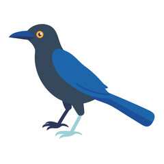 Stylized blue bird illustration with a black background