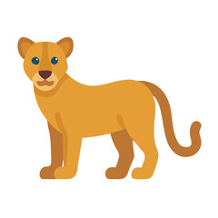 Minimalist cougar illustration on a black background