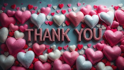 Beautiful gratitude banner with hearts, perfect for romantic and festive greetings