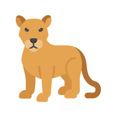 Stylized cartoon cougar illustration in flat design aesthetic