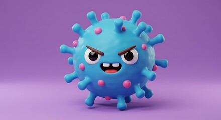 Naklejka premium Cute Virus 3D Render: Free Stock Image & PNG