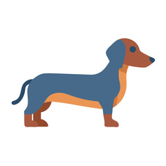 Minimalist Dachshund Illustration on Black Background: Simple and Charming