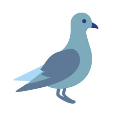 Minimalist blue pigeon illustration on a black background