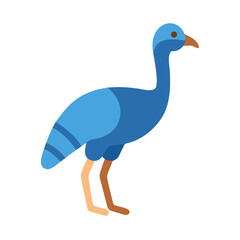 Isolated blue bird illustration on black background for commercial use