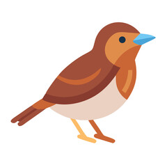 Cartoon bird illustration with flat colors on black background