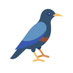 Stylized blue bird vector illustration against black background