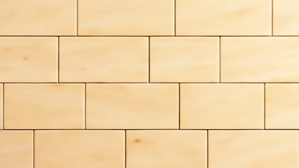 Fototapeta premium Oiled maple wood brick pattern texture with natural grain and satin sheen, seamless staggered layout, neutral lighting, modern geometric design, HD surface detail.
