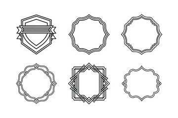 Retro Geometric Frame Badge Collection