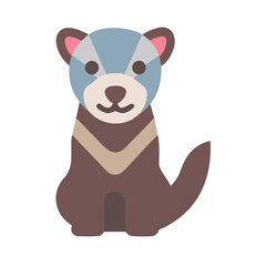Cute cartoon skunk character illustration against black background