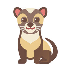 Cute ferret character in a flat vector design style