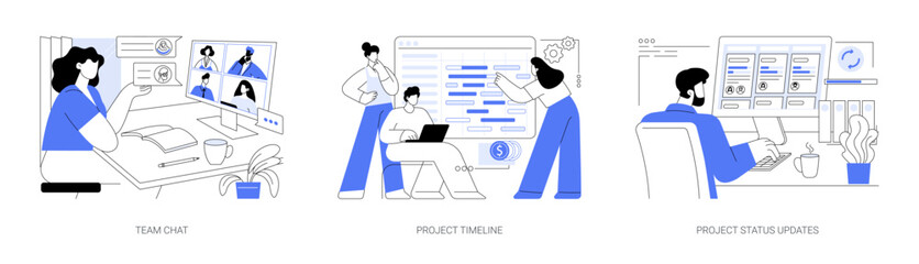 Fototapeta na wymiar Project management tools isolated cartoon vector illustrations se