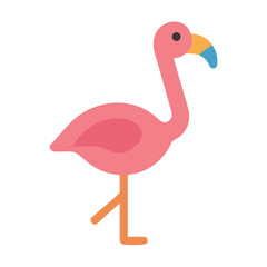 Pink flamingo vector illustration on a black background