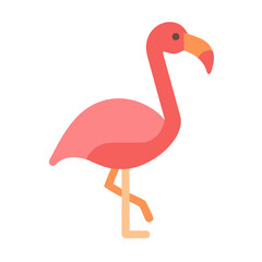 Elegant flamingo standing with style on a black background