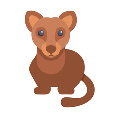 Stylized brown animal icon illustration on black background