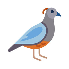 Dove vector illustration on black background in flat style