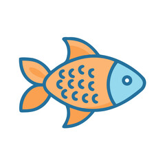 Illustration of cartoon fish on a solid black background