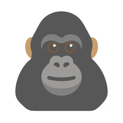 Stylized gorilla head illustration on a solid black background