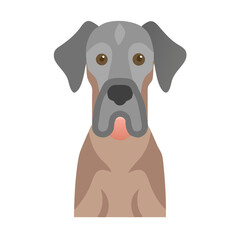 Minimalist Great Dane illustration against a black background.