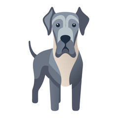 Stylized great dane vector illustration on black background