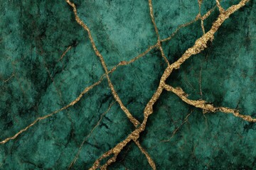 Emerald Green Marble Texture with Gold Veins Close Up Abstract Background Elegant Luxury Design Art
