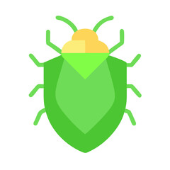 Flat vector graphic of a shield bug insect