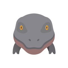 Illustration of a stylized dinosaur head against black background