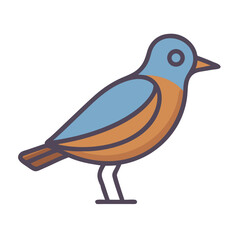 Isolated graphic bird illustration against black background for design
