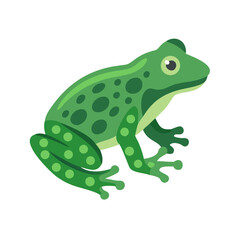 Simple green frog illustration with dark background and spots