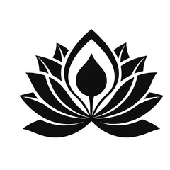 Blooming lotus flower vector illustration with leaves and floral elements, a beautiful nature symbol design