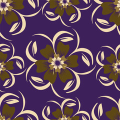 Elegant trendy vector ditsy floral seamless pattern design of beautiful abstract flowers and leaves. Foliage repeat texture background. Suitable for wallpaper, surface printing and textile