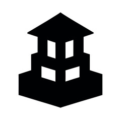 Simple Wooden Block Black Vector Silhouette Drawing