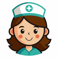 Cartoon vector illustration of a smiling boy nurse with a stethoscope