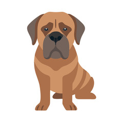 Obraz premium Flat graphic illustration of a tan Bullmastiff dog