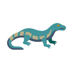 Stylized lizard illustration with patterned scales against a black background