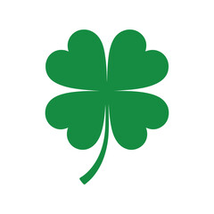 Simple Green Four Leaf Clover Illustration St Patricks Day Luck Irish
