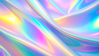 パステル調の虹色プリズムのホログラム,メタリック背景,Y2K,Holographic,metallic,background,flowing,prismatic,rainbow,colors,glossy,