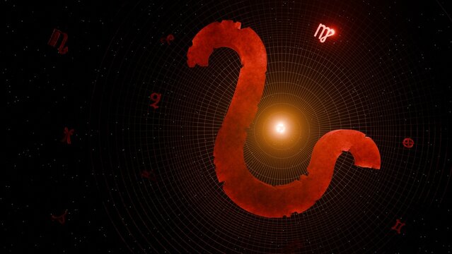 3d render of prominent leo symbol and astrological background