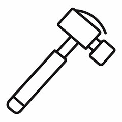 Hammer and nail, a versatile hand tool for construction and repair, illustrated as an isolated vector icon