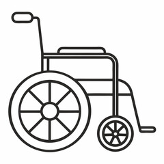 Wheelchair outline coloring book page line art illustration digital drawing