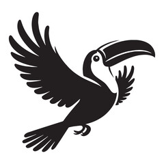 Signature Beak Toucan silhouette – Toucan illustration – Minimalist Toucan vector – Bird silhouette

