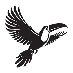 Perched Beauty in Toucan silhouette – Toucan illustration – Minimalist Toucan vector – Bird silhouette


