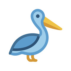 Minimalist Pelican Illustration with Clean Lines on Black Background