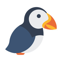 Stylized puffin illustration on black background vector stock image