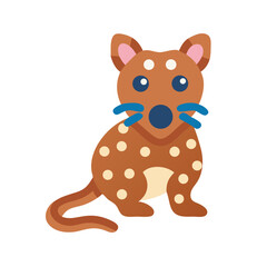 Obraz premium Cartoon quoll illustration on black background stock image material
