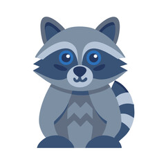 Cute cartoon raccoon character with stripes on tail illustration