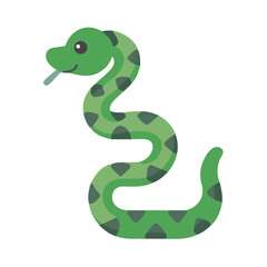 Fototapeta premium Green cartoon snake illustration with a dark background