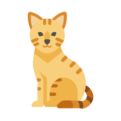 Minimalist cute cat icon with stripes and solid fill