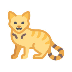 Stylized graphic illustration of a golden tabby cat